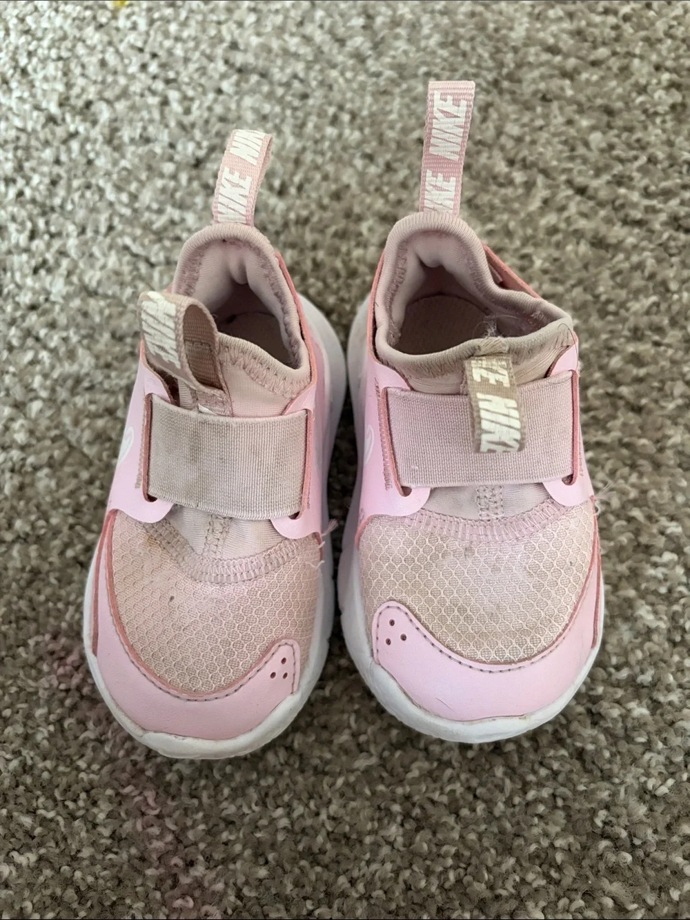 Nike Kids Pink Hook-and-Loop Athletic Sneakers